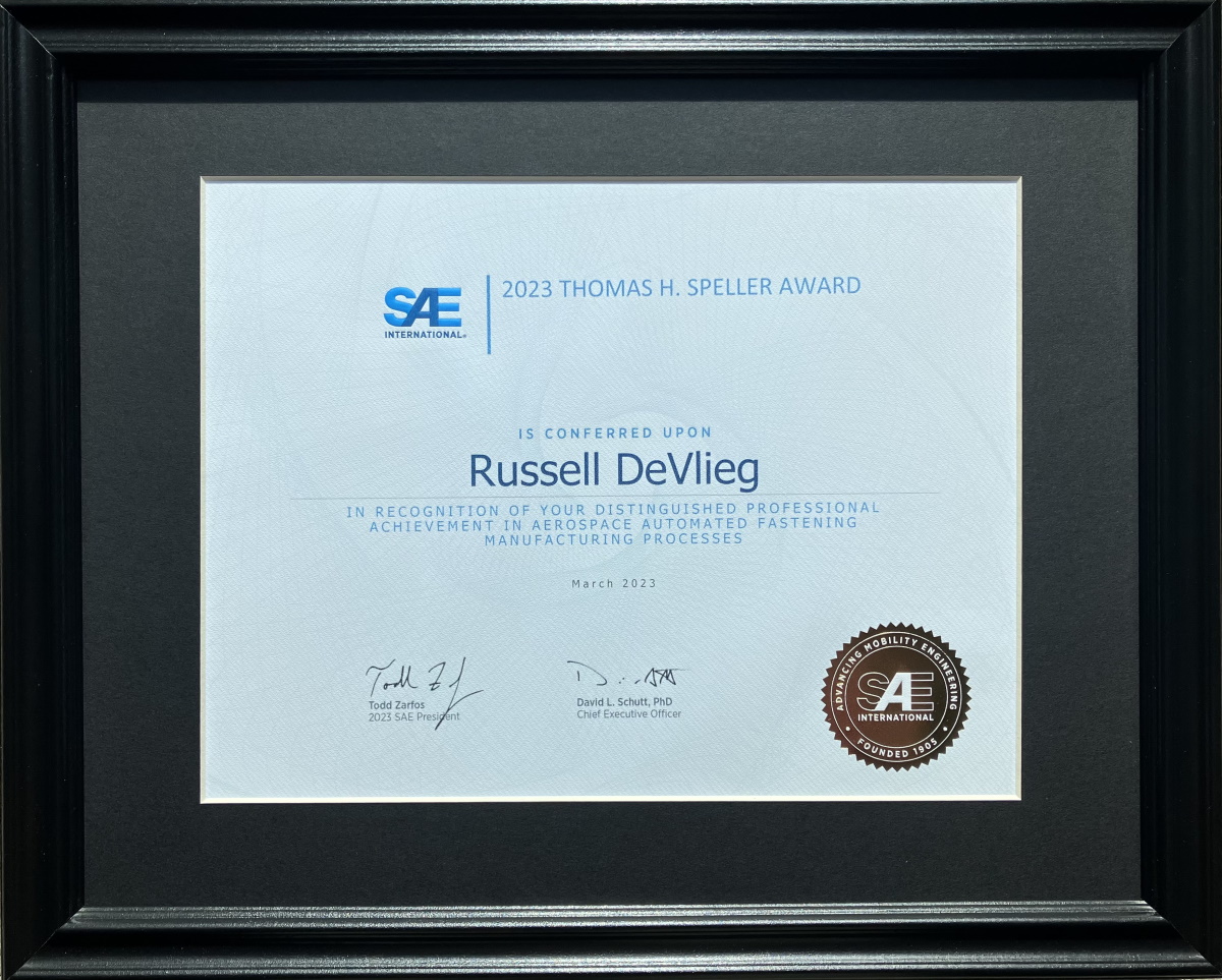 Russell DeVlieg Thomas H Speller Award